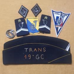Calot et insignes 19 ème groupe de Chasseurs BCA transmissions Chasseurs Alpins