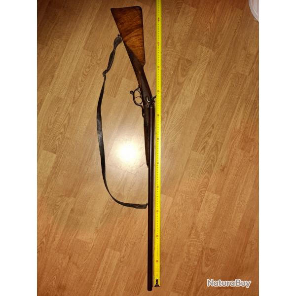 Fusil juxtapos  chiens extrieurs 16/65 canon damas