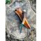 petites annonces chasse pêche : couteau de chasse d'artisan / pommeau cerf / acier carbone 80crv2