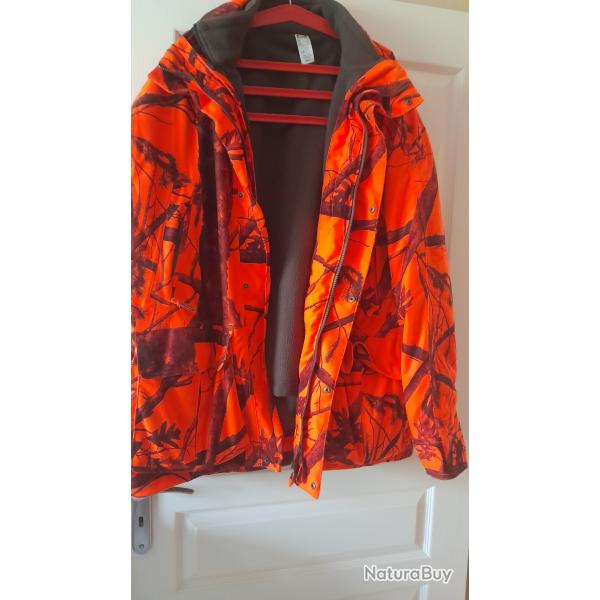Veste de chasse fluo avec blouson amovible