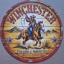 plaque decoration en alu panneau vintage WINCHESTER cheval REF 37 chasse