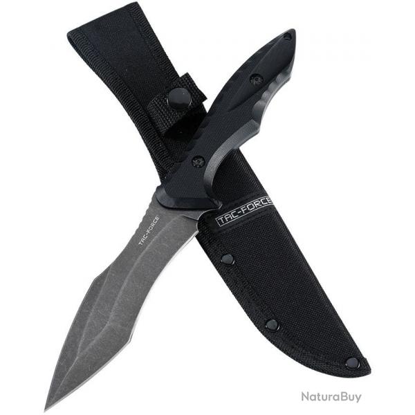 Couteau Tactique Tac Force Lame Fixe Acier 3Cr13MoV SW Manche G10 tui Nylon TFFIX120BK