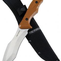 Couteau Tactique Tac Force Lame Fixe Acier 3Cr13MoV SW Manche Brown G10 Étui Nylon TFFIX120BN