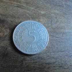 monnaie argent 5 deutsche mark  1956