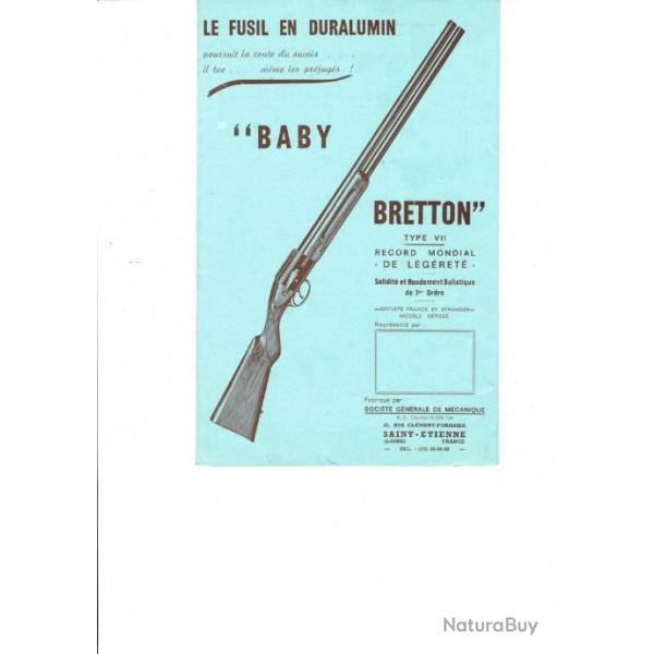 notice + clat fusil BABY BRETTON SPRINT - VENDU PAR JEPERCUTE (m2439)