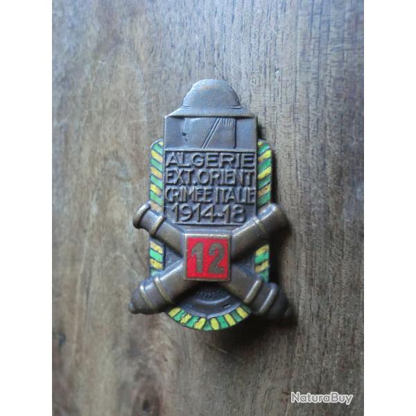 insigne 12eme rgiment artillerie extrme orient 1914. 18 / drago paris