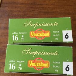 Lot deux boites cartouches VOUZELAUD calibre 16/70.