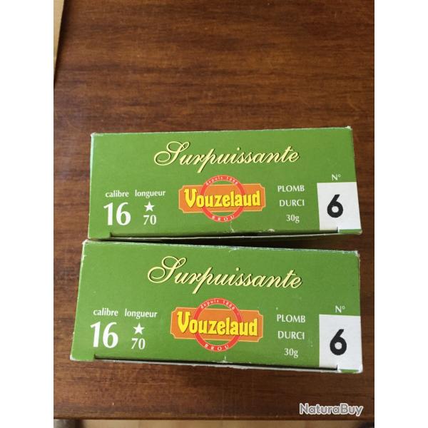 Lot deux boites cartouches VOUZELAUD calibre 16/70.
