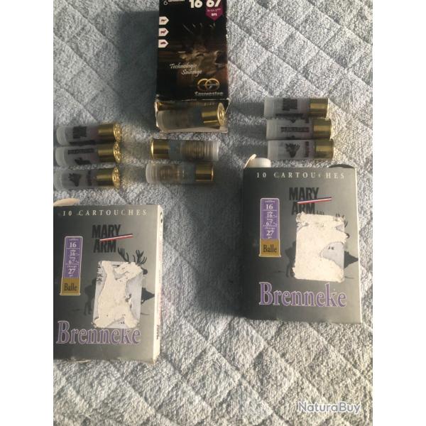Vend 3 botes balles   cal 16 brenneke; sauvestre