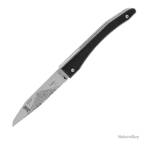 CHC.PCHB Couteau pliant pimontais Charles Canon charbon brut