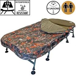 Bed Chair Carp Design Camo Line 2 places 8 pieds 4 Saisons