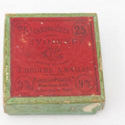 ANCIENNE BOITE MUNITIONS CALIBRE 9MM A BROCHE Poudre Noire X 25 CARTOUCHES MARCEL GOUPILLAT ET CIE F