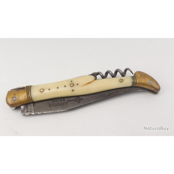 ANCIEN COUTEAU PLIANT LAGUIOLE EXTRA G. DAVID FRANCE 3 PICES MOUCHE FORGE ET GUILLOCHE Bon  Colle