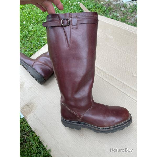 Bottes de chasse Paraboot en cuir taille 45  portes 2 fois