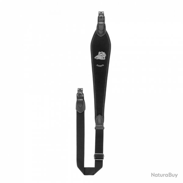 Bretelle carabine RISERVA en cordura noir sanglier brod gris blanc