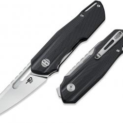 Couteau Bestech Toddler Black Lame Reverse Tanto Acier 14C28N 2 Tons Manche G10 KIVT BTKG64A