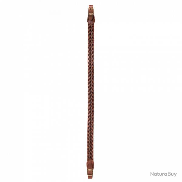 Bretelle carabine RISERVA en cuir tress lastique marron