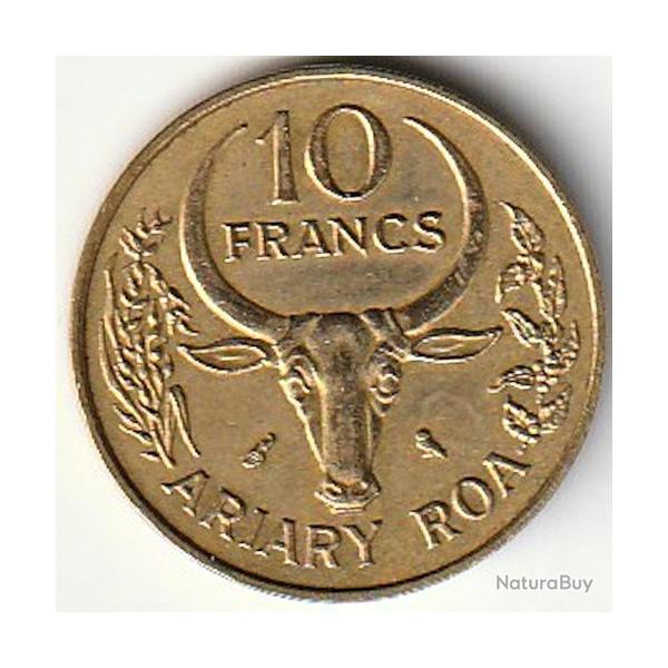 Pice de Monnaie Madagascar 10 francs 1970