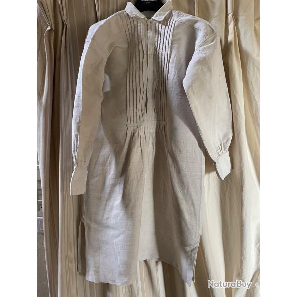 Ancienne chemise paysan lin 1900