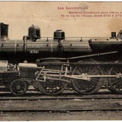 CPA- Les Locomotives Machine Compound pour trains rapides de la Cie lOuest N°1411