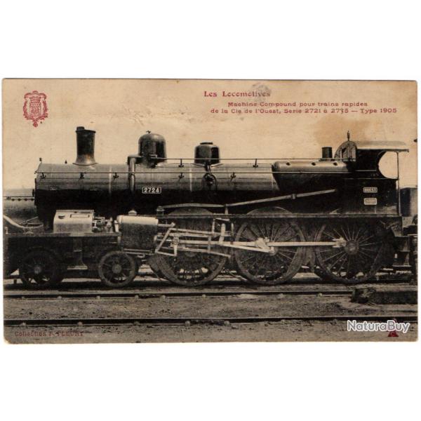 CPA- Les Locomotives Machine Compound pour trains rapides de la Cie lOuest N1411