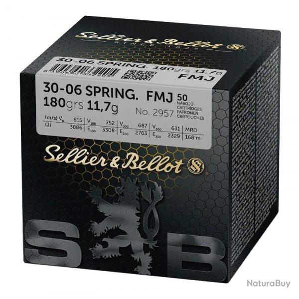 Cartouches SELLIER & BELLOT 30-06 SPRINGFIELD - FMJ 180GRS - BOITE DE 50 UNITS