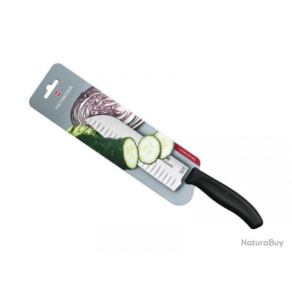 SANTOKU VICTORINOX SWISSCLASSIC 17CM ALV NOIR-CARTE