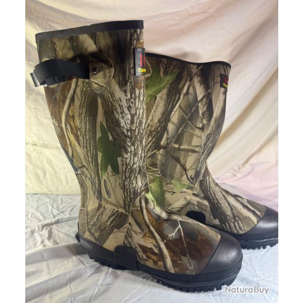 Bottes de chasse neuves Thinsulate Ultra 1000g - Pointure 43 Camouflage feuilles
