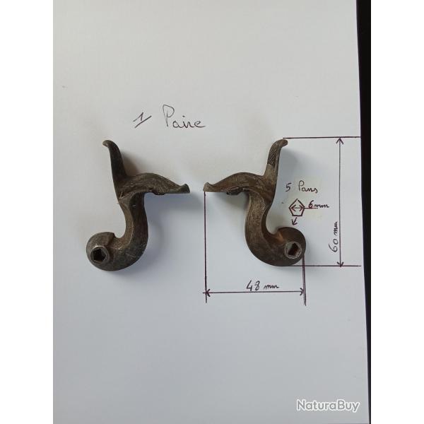 Paire de chien pour ancien fusil  mches