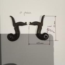 Paire de chien pour fusil ancien à mèches