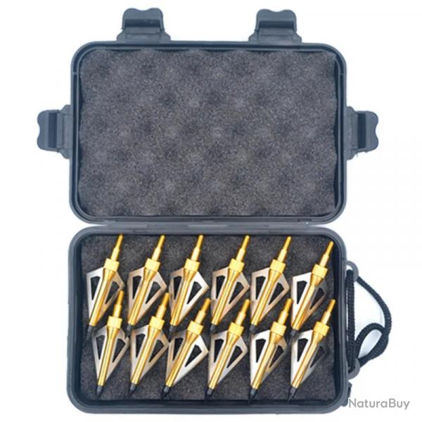 12 Pointes de Flches D'arc Gold Tir En Aluminium 100 Grammes Arc Compos Longbow
