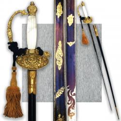 RARISSIME & BELLE EPEE BELGE MAGNIFIQUE PIECE BLEUE RUE DE LA LOI NACRE LEOPOLD XIX ORIGINAL