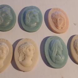 ANCIENS CAMÉES MÉDAILLONS PUBLICITAIRES TOTAL " LES AMOURS CÉLÈBRES "LOT 4