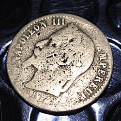 France piece de 50 centimes argent 1864 Napoleon III TB+
