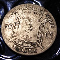 Belgique piece de 50 centimes argent 1899 tb+