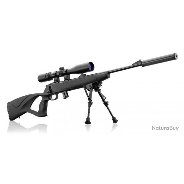 PACK SNIPER CARABINE BO MANUFACTURE CAL 22LR + LUNETTE RTI 2.5-10x42 AVEC LASER + FOURREAU + SILENCI