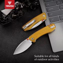 Couteau TRIVISA Koala-Y Ultem Lame Drop Point Acier N690 Crossbar Lock KIVT TVJM02YPN