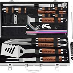 Ensemble de Gril en Acier Inoxydable très épais pour Hommes, Kit d'accessoires de Grillage 26 pièces