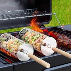 Ensemble de Paniers à Barbecue Emboîtables, Poignée Amovible, Acier Inoxydable 304, Accessoires Barb