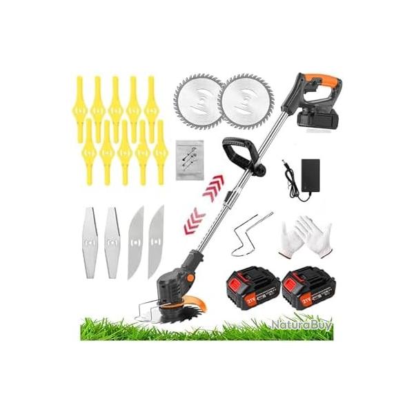 Coupe Bordure sans Fil avec Batterie, 21V Taille Haie Telescopique Dbroussailleuses avec Batterie e