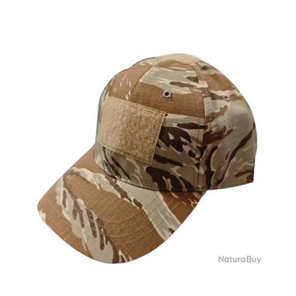 Casquette Tigre Beige/TAN velcro en faade