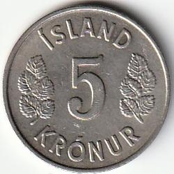 PIECE DE MONNAIE ISLANDE 5 Kronur 1970
