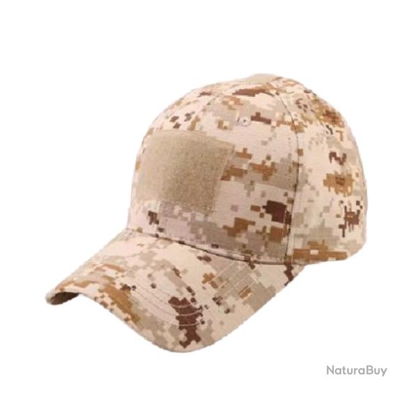 Casquette Pixel Beige/TAN velcro en faade