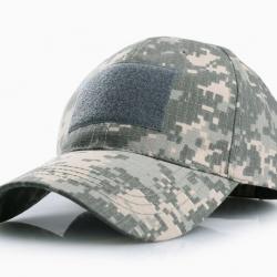 Casquette Pixel Gris velcro en façade