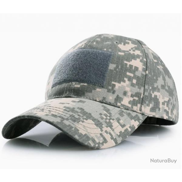Casquette Pixel Gris velcro en faade