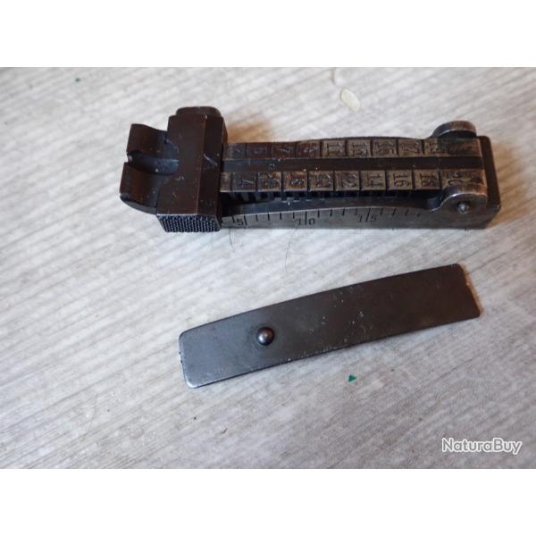 Planchette gradue + support de hausse + ressort + goupille pour fusil G11 Schmidt Rubin