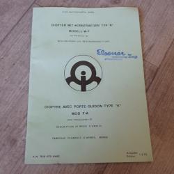 Notice du dioptre pour fusil Rubin Schmidt K31 Suisse Waffenfabrik