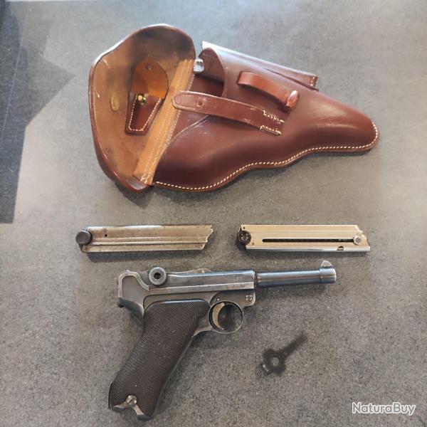 Pistolet Luger P08 fabrication Erfurt en 1918 calibre 9mm para 9x19