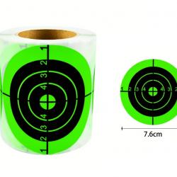 Rouleau de 200 cibles autocollantes vertes fluo