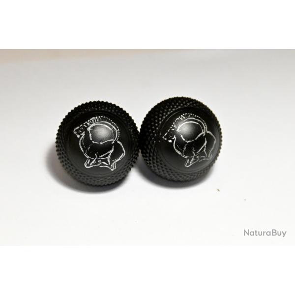 Boutons de poigne de culasse gravs Ibex, fabriqus en plastique ABS durable.